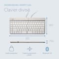 Miniatyrbild 3 av 4: Ergonomiskt delat tangentbord - R-GO TOOLS - Bluetooth 5.0 - QWERTY US - Pausprogramvara - Vit