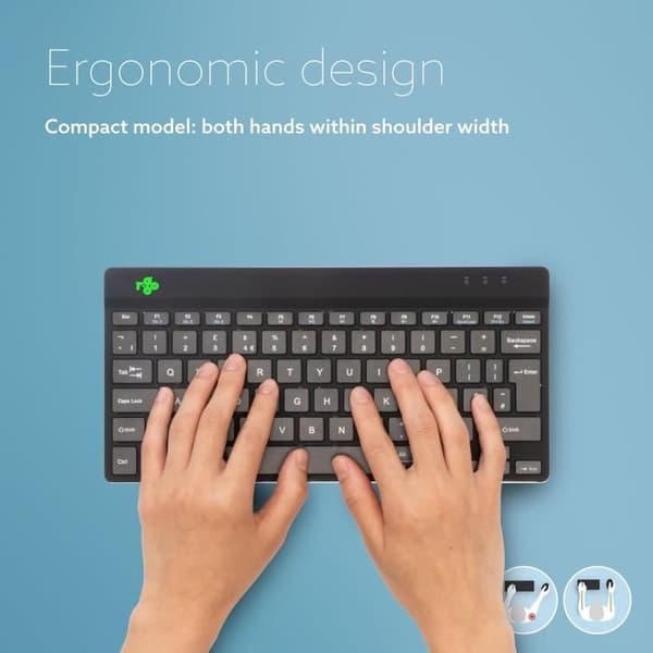 Kompakt Keyboard R-Go Break Bluetooth med Anti-RSI Pausprogram Ultra-Tunn QWERTY US Trådlös Kompatibel med Windows/Mac/L