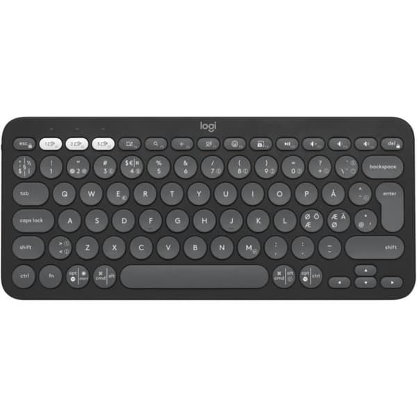 Klaviatur - Logitech - Pebble Keys 2 K380s - QWERTY Pan Nordisk - Bluetooth - Grafit