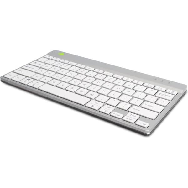 Kompakt Tangentbord - R-Go - Bluetooth 5.0 - Ergonomisk - Platt Design - Anti-RSI Vit