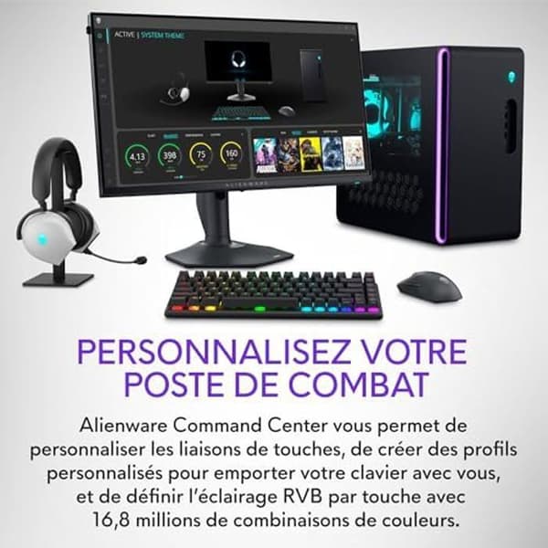Trådlöst speltangentbord - ALIENWARE - Pro - Mekaniskt - Bakgrundsbelyst - 2,4 GHz och USB-C