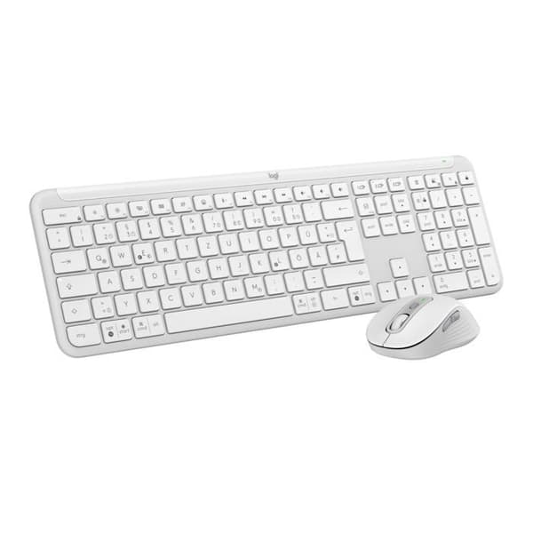 Tangentbord och Mus - Logitech - MK950 Signature Slim - Trådlös - Vit - QWERTZ grafit, Vit