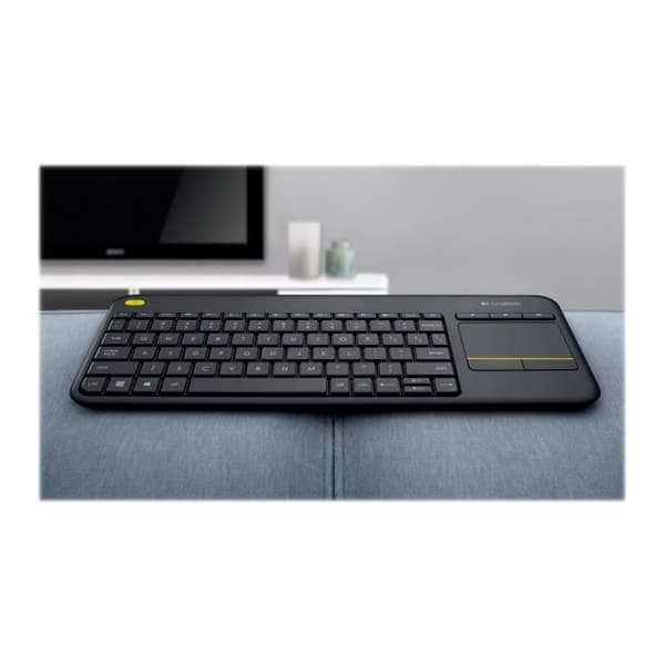 LOGITECH K400 Plus Tangentbord - Trådlöst - Pekplatta - Ungersk QWERTZ - Svart