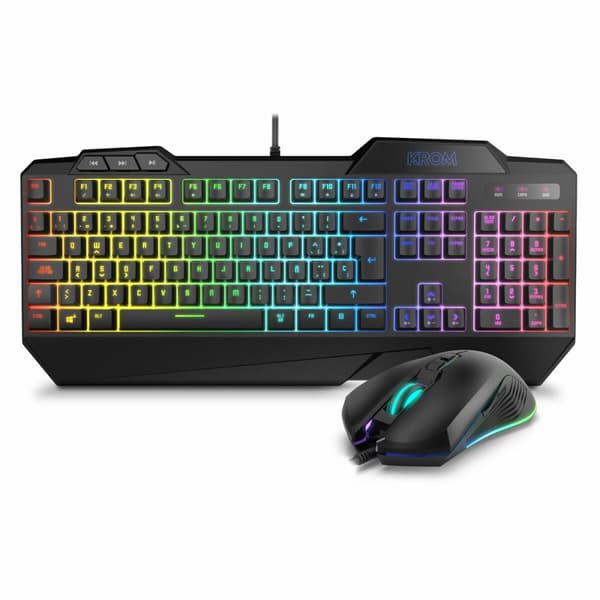 Gaming-tastatur og -mus Krom NXKROMKRSHRSP Sort
