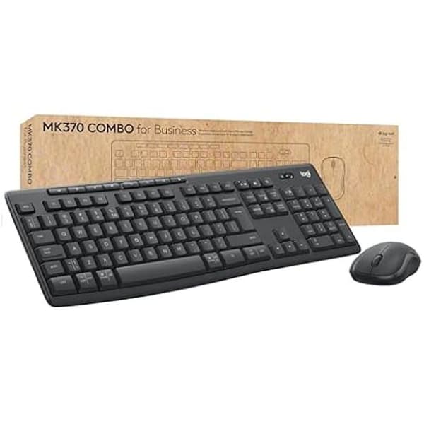 Combo tangentbord och mus - LOGITECH - MK370 - Trådlös - Grafit - För företag grafit