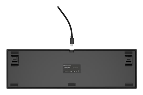 PELINÄPPÄIMISTÖ GENESIS THOR 404 US RGB TAUSTAVALAISTUS MEKAANINEN MUSTA OUTEMU PERSIKKA HILJAINEN