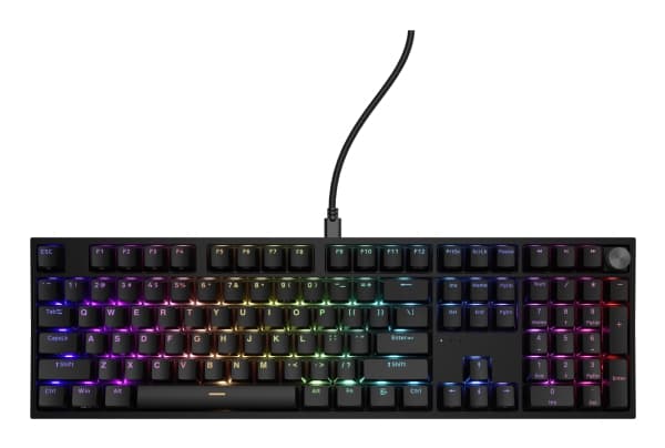 PELINÄPPÄIMISTÖ GENESIS THOR 404 US RGB TAUSTAVALAISTUS MEKAANINEN MUSTA OUTEMU PERSIKKA HILJAINEN