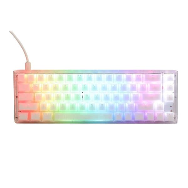 Gaming-tangentbord - DUCKY - One 3 Aura White SF - Bakgrundsbelyst RGB LED - MX-Blue - Trådad Vit