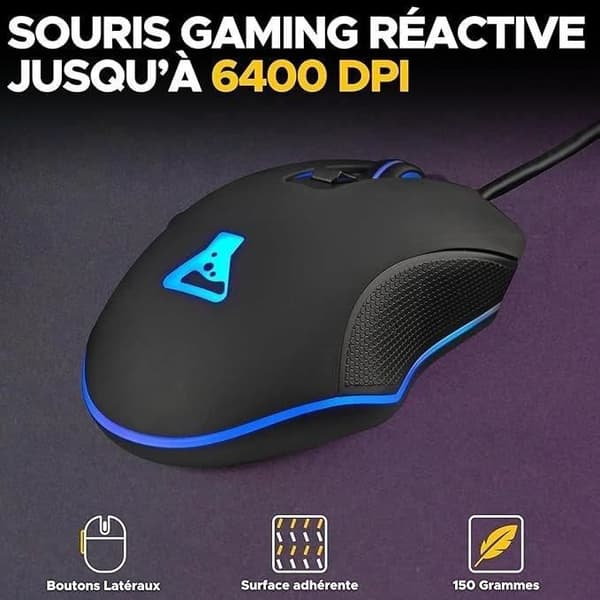 Pack Gamer 2 i 1 - THE G-LAB - KOMBO HYDRO - Trådad mus - Trådat tangentbord - Grå/Svart - RGB