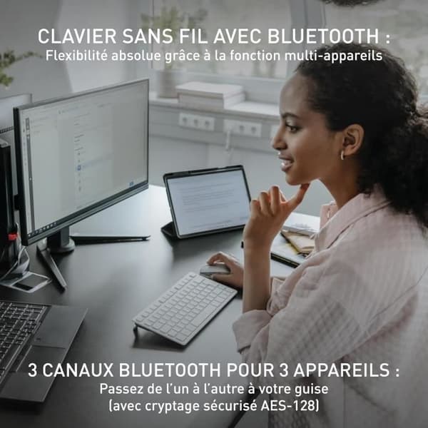 Tangentbord - CHERRY - KW 7100 MINI BT - Bluetooth - QWERTZ - Kompakt och lätt
