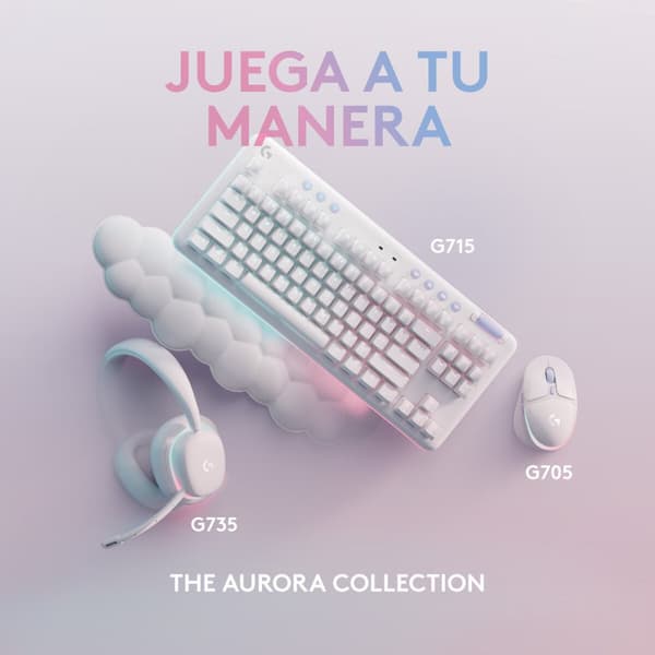 KÄYTETTY Pelinäppäimistö Logitech Valkoinen Espanjalainen Qwerty QWERTY (Kunnostetut Tuotteet A)