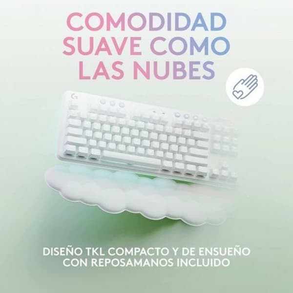 KÄYTETTY Pelinäppäimistö Logitech Valkoinen Espanjalainen Qwerty QWERTY (Kunnostetut Tuotteet A)