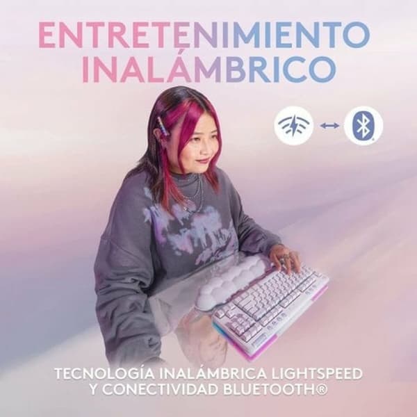 KÄYTETTY Pelinäppäimistö Logitech Valkoinen Espanjalainen Qwerty QWERTY (Kunnostetut Tuotteet A)