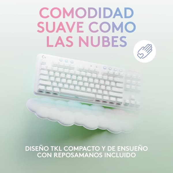 BEGAGNAD Gaming Tangentbord/ OR: Speltangentbord Logitech Vit Qwerty Spanska QWERTY (Renoverade A)