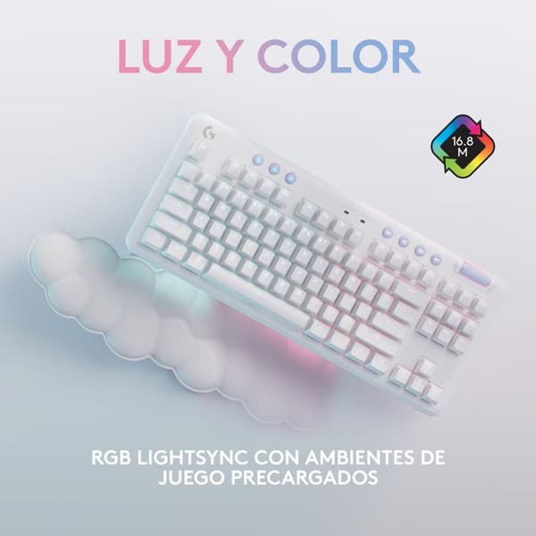 BEGAGNAD Gaming Tangentbord/ OR: Speltangentbord Logitech Vit Qwerty Spanska QWERTY (Renoverade A)