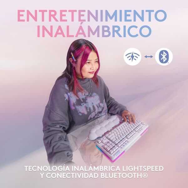 BEGAGNAD Gaming Tangentbord/ OR: Speltangentbord Logitech Vit Qwerty Spanska QWERTY (Renoverade A)