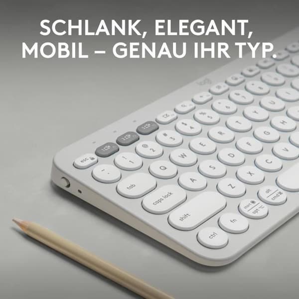 Tangentbord - Logitech - Pebble Keys 2 K380s - QWERTY Pan Nordisk - Bluetooth - Vit