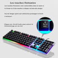 Miniatyrbild 3 av 6: 104 Tangenter-Qwerty-Spelmus-Tangentbord Spel-Tangentbord Tyst-med mus, Membran, RGB-bakgrundsbelysning i sju färger