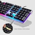 Miniatyrbild 4 av 6: 104 Tangenter-Qwerty-Spelmus-Tangentbord Spel-Tangentbord Tyst-med mus, Membran, RGB-bakgrundsbelysning i sju färger