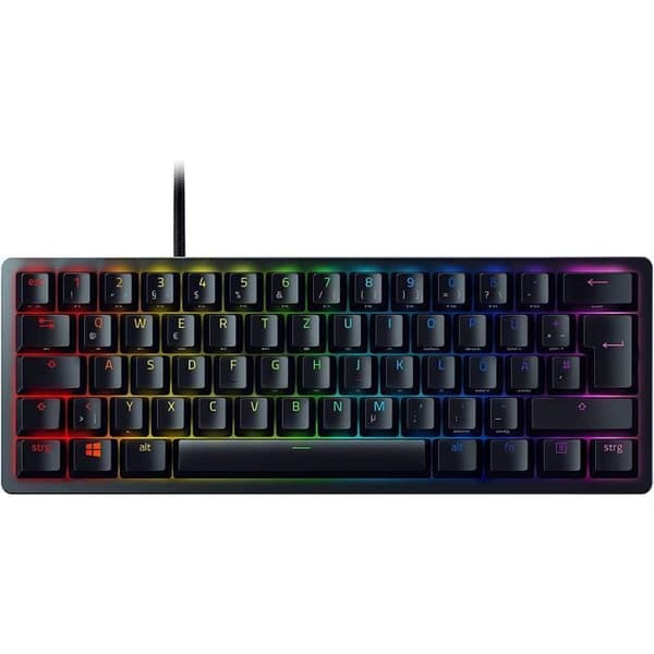 Mechanical Gaming-Tastatur im 60%-Formfaktor, schwarzes Case och PBT-Keycaps, Razer Clicky Optical Switches, RGB-Beleuchtung, ISO-L