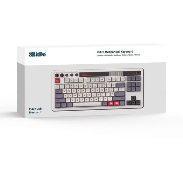 8BitDo Retro Mekaniskt Tangentbord (N Edition) Dubbel Superknappar - UK