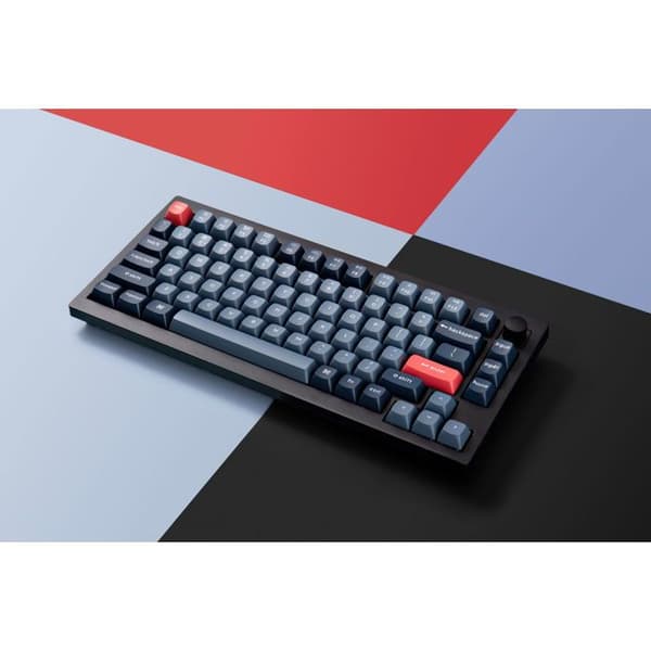 Keychron V1 Max Utbytbar RGB Bakgrundsbelysning Bruna Switchar - Svart - Vridknappsversion, US