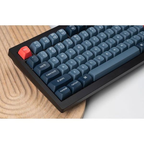 Keychron V1 Max Utbytbar RGB Bakgrundsbelysning Bruna Switchar - Svart - Vridknappsversion, US