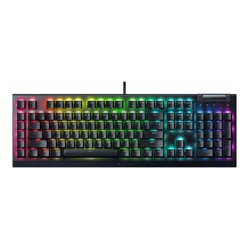 Razer BlackWidow V4 X - tangentbord - med mediavals - QWERTY - amerikansk Inmatningsenhet Svart
