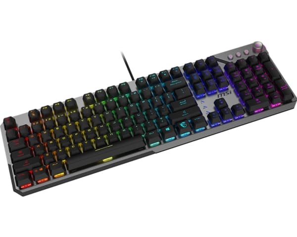 MSI STRIKE 600 SILENT US, Kabel, USB, Mekaniska tangentbrytare, QWERTY, RGB LED, Svart