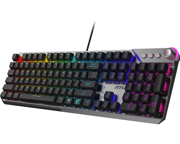 MSI STRIKE 600 SILENT US, Kabel, USB, Mekaniska tangentbrytare, QWERTY, RGB LED, Svart