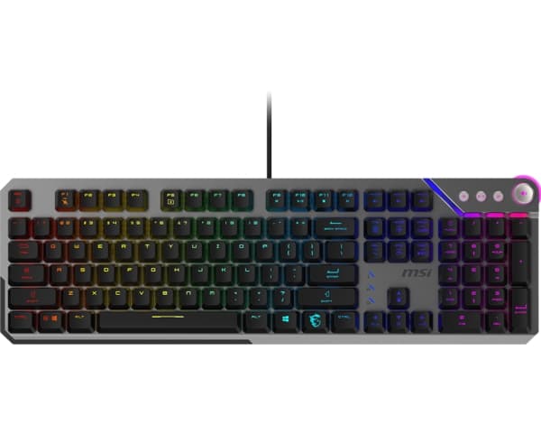 MSI STRIKE 600 SILENT US, Kabel, USB, Mekaniska tangentbrytare, QWERTY, RGB LED, Svart Svart