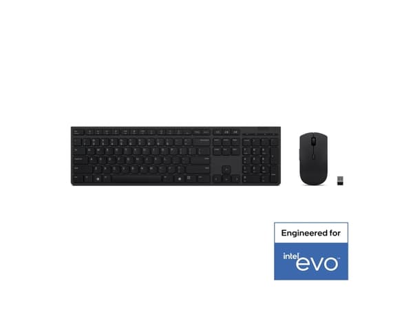 Lenovo Professional - Sats med tangentbord och mus - trådlös - 2.4 GHz - QWERTY - Amerikansk engelska - Brown Box