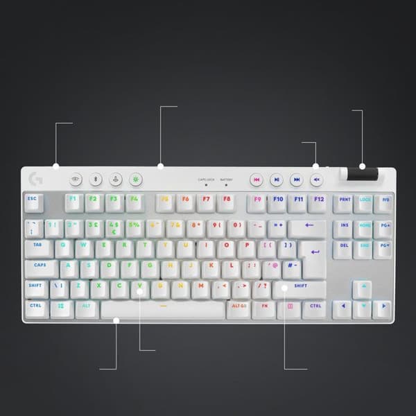 Logitech G PRO X TKL LIGHTSPEED Taktile, vit - US INTL