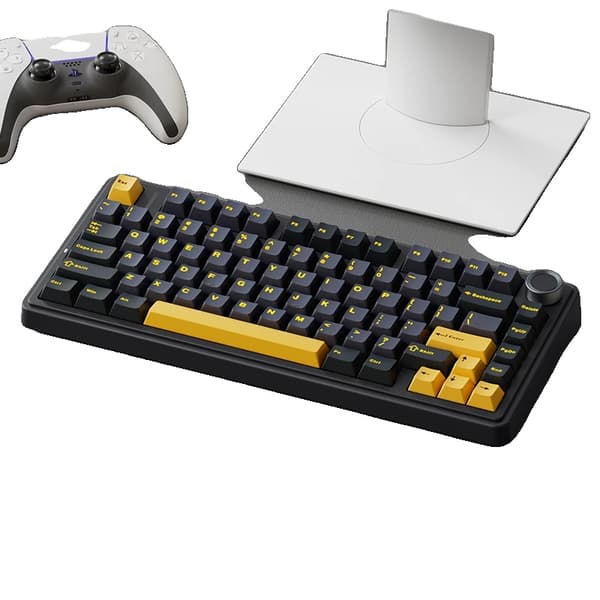 Mechanisk Gaming Tastatur, Dobbeltfarvet PBT Taster, 16 Million RGB Farver,Sort halvmåne kontakt