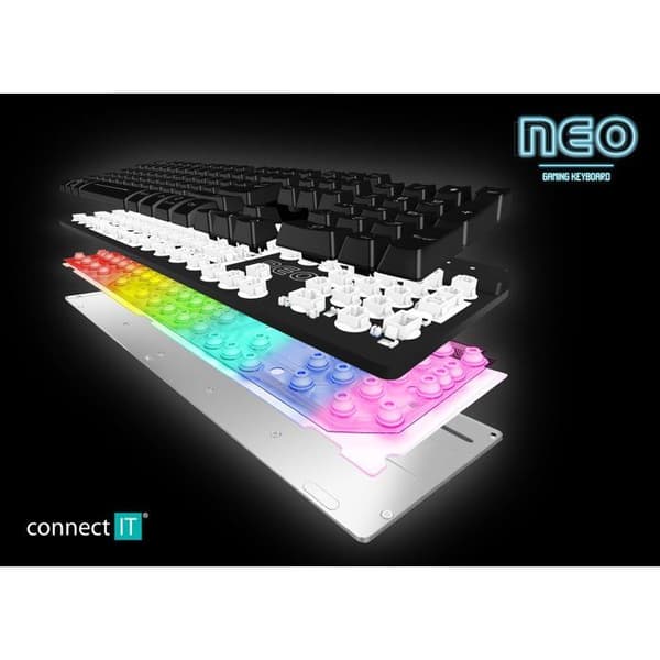CONNECT IT Spelklaviatur Neo Pro svart - CZ/SK
