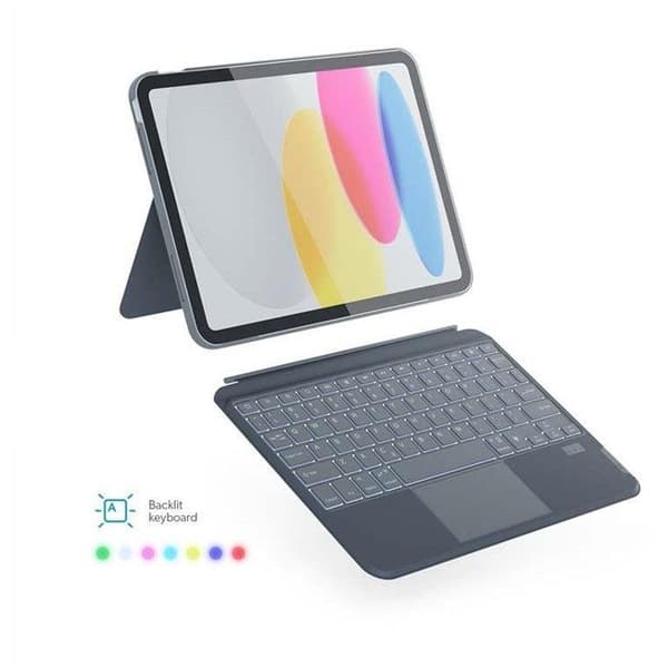 Epico-tangentbord med fodral för Apple iPad 10.2 - Engelska/grå