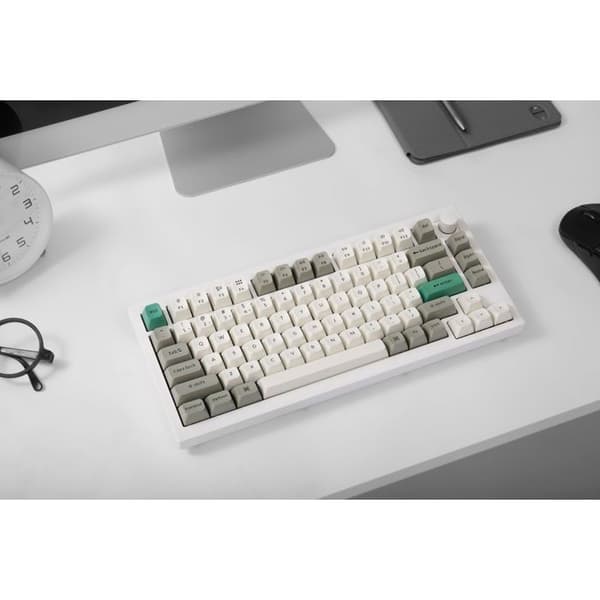 Keychron Q1 Max Utbytbar RGB Bakgrundsbelysning Röd Brytare Knappsats Version - Vit, US