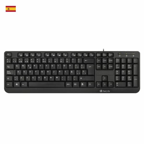 Tangentbord NGS NGS-KEYBOARD-0344 Svart Svart