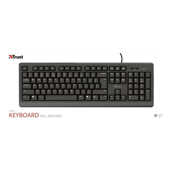 Tastatur Trust 23880 Sort Engelsk EEUU QWERTY