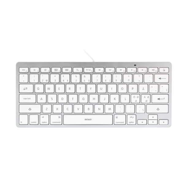 Kablet tastatur med USB-C for iPad, iPhone og Mac - nordisk layout Sølv