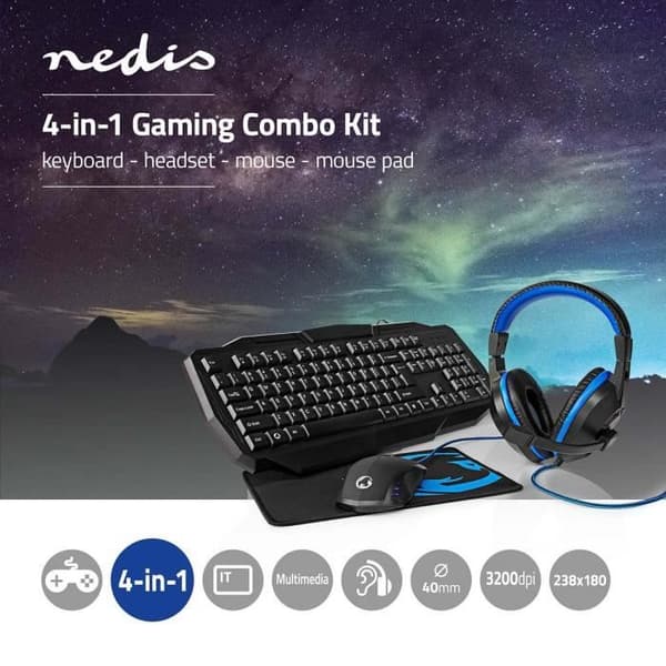 Nedis Gaming Combo Kit | GCK41100BKIT |Layout Italien