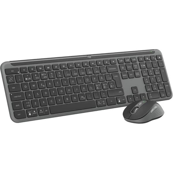 Trådlöst Tangentbord och Mus - LOGITECH - MK950 Signature Slim - Grafit - QWERTY - Bluetooth