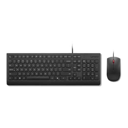 Lenovo Essential Wired Combo - sats med tangentbord och mus - QWERTY - Nordisk - svart Inmatningsenhet