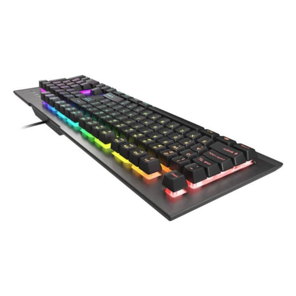Gaming Tangentbord/ OR: Speltangentbord Genesis NKG-1621 Svart Aluminium Qwerty Spanska