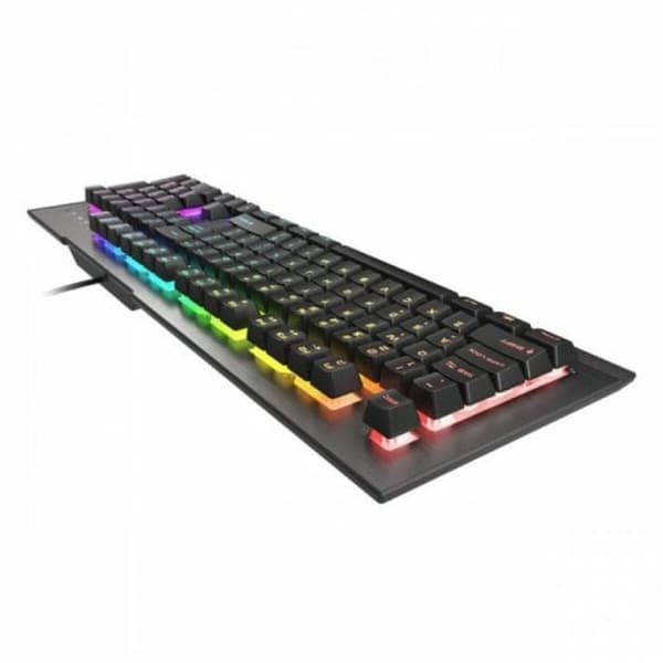 Gaming Tangentbord/ OR: Speltangentbord Genesis NKG-1621 Svart Aluminium Qwerty Spanska