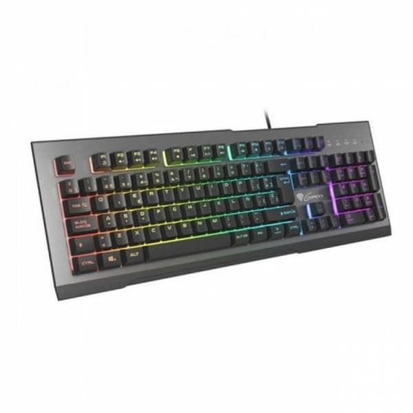 Gaming Tangentbord/ OR: Speltangentbord Genesis NKG-1621 Svart Aluminium Qwerty Spanska