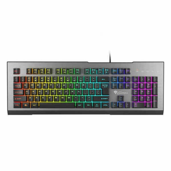 Gaming Tangentbord/ OR: Speltangentbord Genesis NKG-1621 Svart Aluminium Qwerty Spanska Svart, Grå