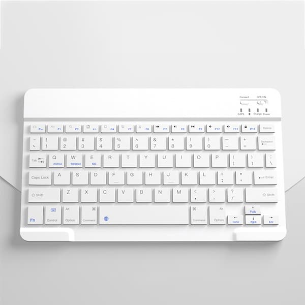 INF Trådløst Bluetooth-tastatur - 10-tommers genopladeligt Hvid