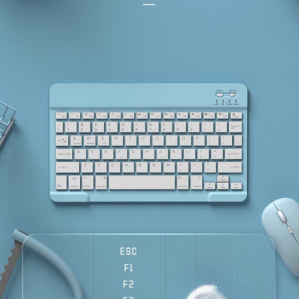 INF Trådløst Bluetooth-tastatur - 10-tommers genopladeligt Blå