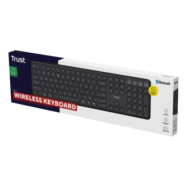 Trådløst tastatur Trust Vaiya Sort QWERTY Qwerty US